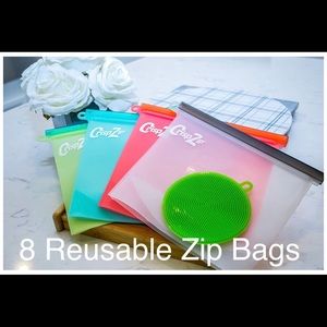 8 Reusable Silicone Zipbags
